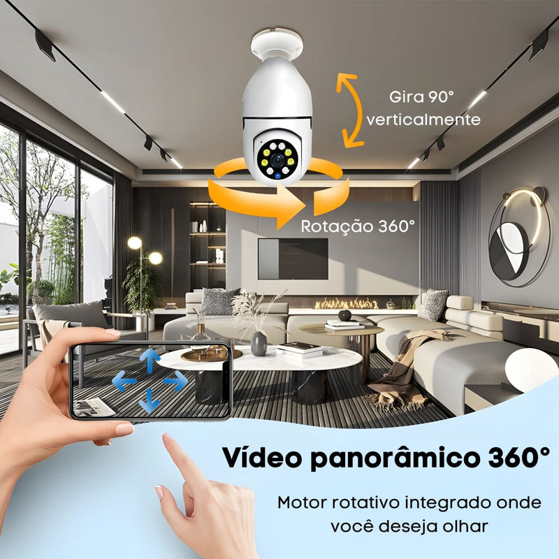 Câmera de Segurança Wi-Fi Full HD com Visão Noturna – LumiGuard 360 [VEJA TUDO, EM QUALQUER LUGAR]