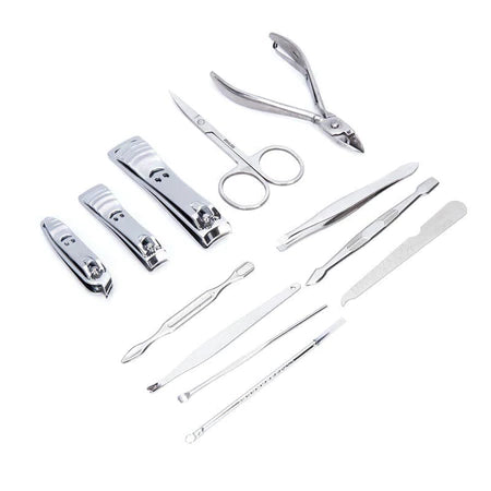 Kit Profissional de Manicure 12 Peças em Aço Inox ManiPro - Qualidade de Salão em Suas Mãos